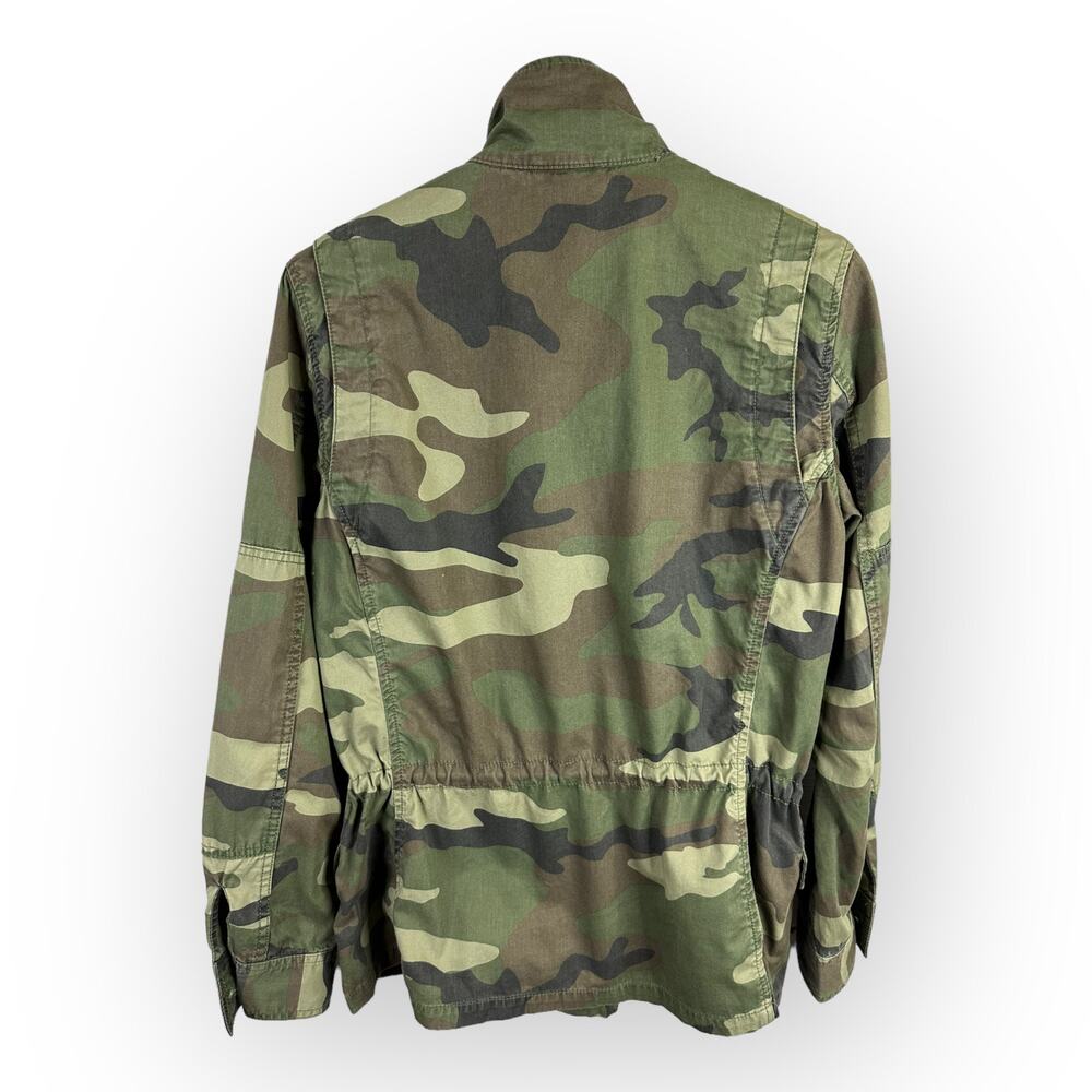 TNA Aritzia Womens size Small Camo Utility Jacket Green Adjustable Waist - Picture 2 of 14